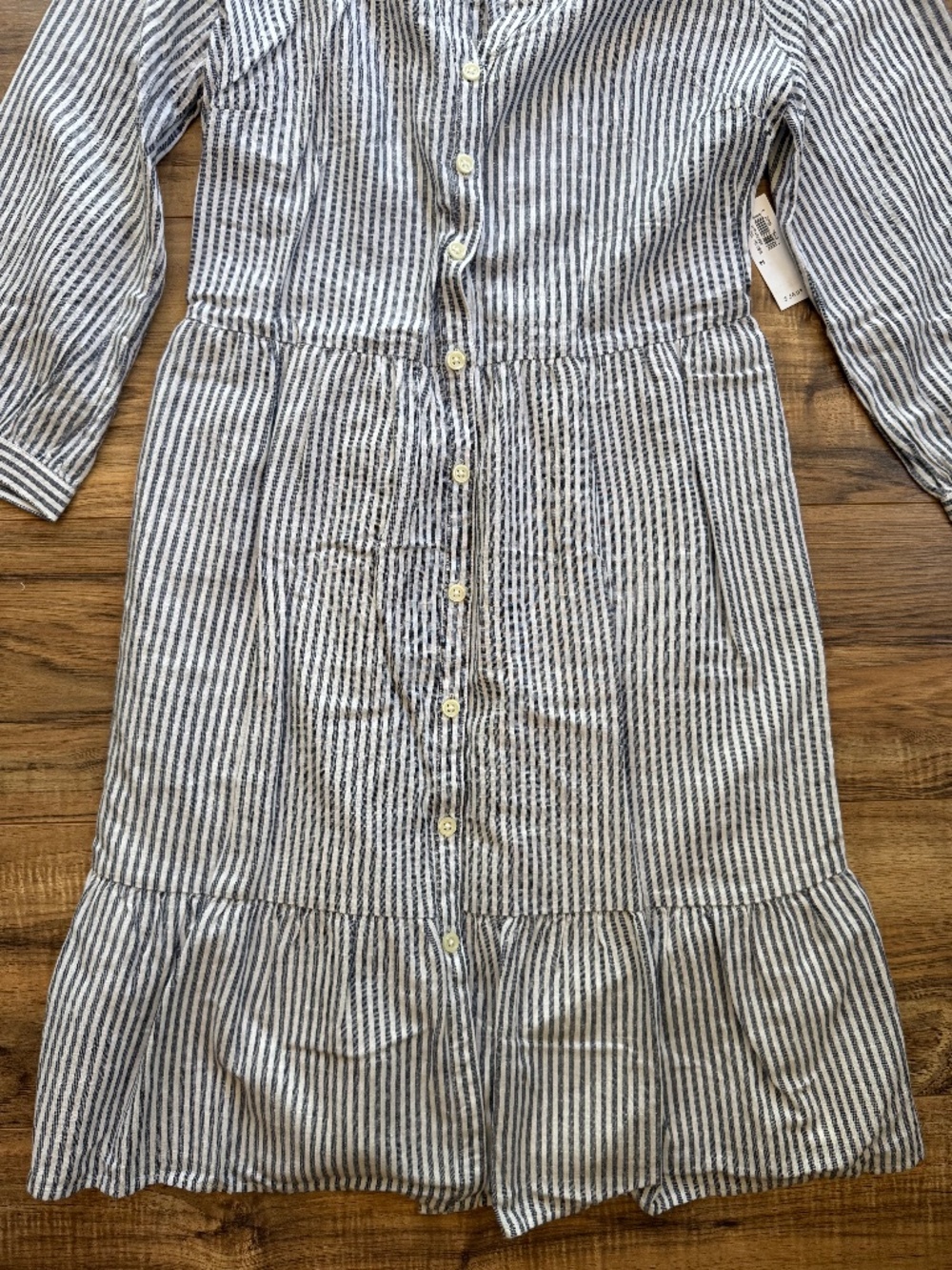 Old Navy Navy Striped Tiered Dress - Picture 3 of 12